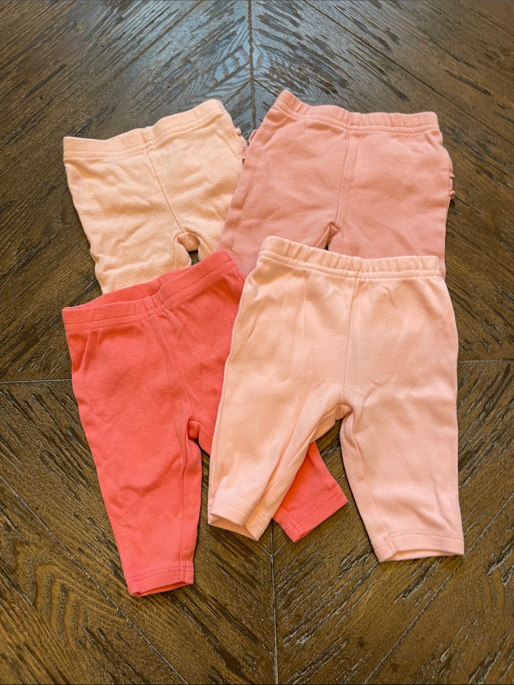 Child of Mine Newborn Soft Cotton Leggings 4-Pack - Pink & Coral